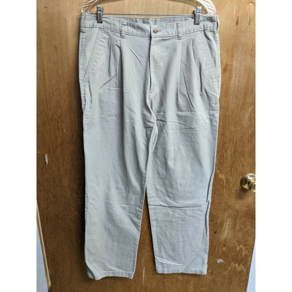 George Classic Khaki Casual Dress Pants Mens Size 34x30 (29)  Pleated Tan Barley